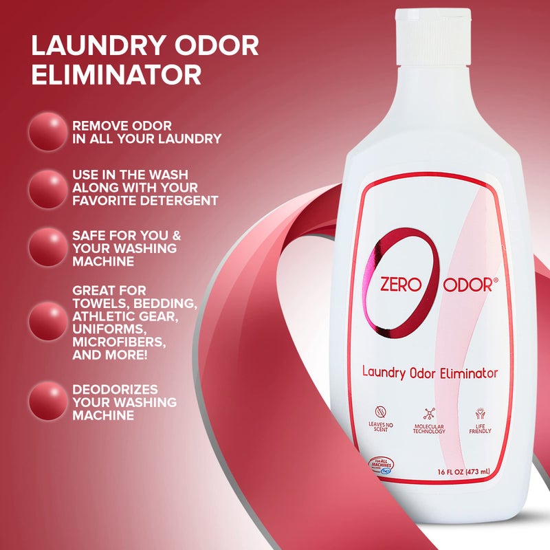 Zero Odor - Laundry Odor Eliminator - Permanently Eliminate laundry Odor - Patented Molecular Technology Best For Clothes, Towels & Linens, Shoes, Bags, Etc. - rinse and refresh Again, 16oz - Image 2